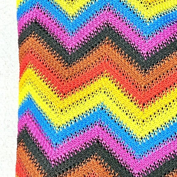 Rainbow Chevron Knit Pencil Skirt w/Black Lining - Size M - By Pride - Picture 4 of 7